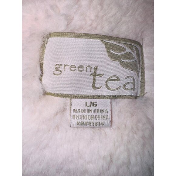 Red Soft Quilted Hooded Vest Fleece Lined Faux Fur Trim Green Tea L/G Outdoor - Picture 6 of 14